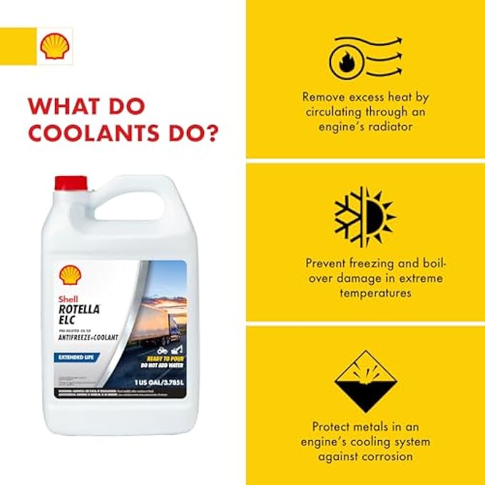 Shell Rotella زيت ELC المقاوم للتجمد + سائل التبريد، مخفف مسبقا 50/50 (جالون واحد، عبوة واحدة) - Image 3